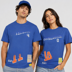 เสื้อยืดแขนสั้นพิมพ์ลายตัวอักษรคลาสสิก เสื้อยืดคอกลมแบบลำลองสำหรับทุกเพศ เสื้อสตรีทแวร์แบบลำลอง เนื้อผ้านิตเนื้อนุ่ม ระบายอากาศได้ดี ลายกราฟิก ใส่ได้ทุกวันในฤดูร้อน - Product Image 4