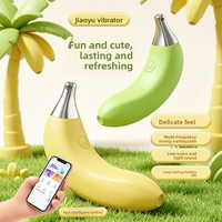 Vibrateur sans fil en forme de banane, dispositif de masturbation, vibromasseur en silicone, vibromasseur pour femmes lesbiennes