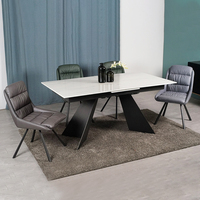 Table de salle à manger extensible en pierre micro cristal, Design Unique, bon marché, moderne, luxueuse