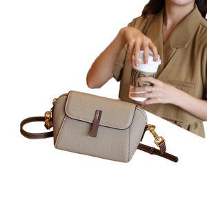 Bolso de Hombro de Cuero Genuino para Mujer, Correa Única, Forro de Poliéster, Cierre de Cremallera, Impermeable, Bolso Bandolera de Moda - Product Image 1