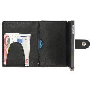 Slim PU <b>Card</b> <b>Holder</b> <b>Wallet</b> Unisex Minimalist Fold Closure Black Visa <b>Card</b> Slot Design - Product Image 2
