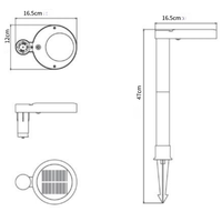 Lampe solaire d'extérieur pour pelouse Borne lumineuse pour chemin de jardin, allée, cour avant, LED pour sentier Spot Lights IP65