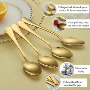 Juego de 6 Cucharas de Té Doradas al por Mayor, Cucharas de Té y Café de Acero Inoxidable 410, Cucharas Pequeñas de Espresso Metálicas Aptas para Lavavajillas - Product Image 5