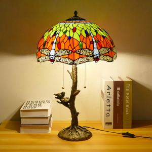 Lámpara de Escritorio LED de Estilo Europeo Retro Moderno, con Pantalla de Vidrio Tintado en Forma de Cúpula, 2700K, Ideal para Estudio, Cafetería, Habitación de Novios, Regalo, Dormitorio Cálido - Product Image 4