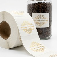 Étiquettes autocollantes en vinyle écologiques, imperméables, imprimées UV avec feuille d'or personnalisée, pour l'emballage des bouteilles