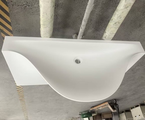 <span class=keywords><strong>Lavabo</strong></span> de superficie sólida artificial a <span class=keywords><strong>precio</strong></span> de fábrica de China, <span class=keywords><strong>lavabo</strong></span> de pared colgante mate blanco, fregadero de resina de piedra Artificial para Baño - Product Image 3