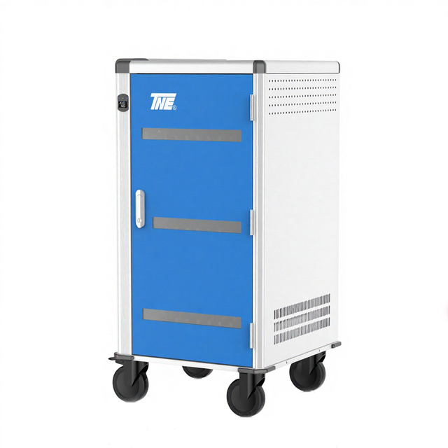 30 Device Digital Lock Cabinet Laptop Charging Cart with 30 Slots UK/EU AC Power Socket School Equipment Mobile Charging Station