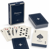 Cartes à jouer personnalisées avec logo, cartes de poker promotionnelles, papier à noyau bleu 310 g/m², coins arrondis, lamination, boîte à rabat, cadeaux d'entreprise