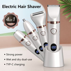4 in 1 <strong>Women</strong> Electric Hair Remover Painless Epilator <strong>Shaver</strong> Waterproof Type-C Rechargeable Body Trimmer for <strong>Face</strong> Leg Nose Hair - Product Image 1