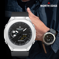Reloj Deportivo Digital de Lujo para Hombre NORTH EDGE MERCURY, Cronómetro, Alarma, LED, Resistente al Agua 50M, Correa de Goma Luminosa de Alta Calidad