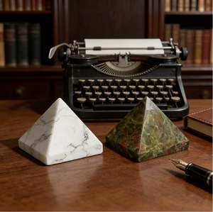 Pyramide en pierre naturelle sculptée à la main pour la décoration intérieure et le Feng Shui, vente en gros - Product Image 2