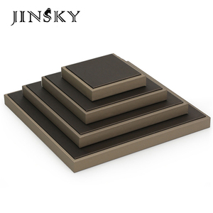 JINSKY Jewelry Display Trays Square Tiered Stand Brown Black Color Exhibition Base Counter Showcase Tray - Product Image 1