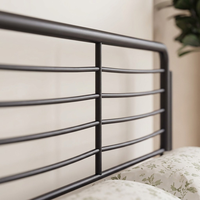 Cadre de lit en fer contemporain à profil bas, tête de lit simple uniquement, lit en métal pour appartement, chambre d'amis, plusieurs tailles disponibles