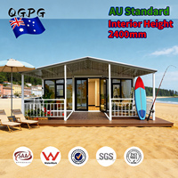 Maison conteneur préfabriquée extensible prête à l'emploi, norme australienne, 40 pieds ou 20 pieds, 2, 3 ou 4 chambres, mobile, portable, à ossature acier, maison modulaire