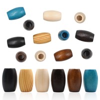 Perles ovales en bois 30x20mm pour tresses, accessoires pour perruques colorées, décoration de tresses sales