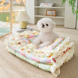 Luxury Soft Printed Lace All-Season Dog & <b>Cat</b> Pet <b>Mats</b> Home Daily Dual-Purpose Blanket - Product Image 1