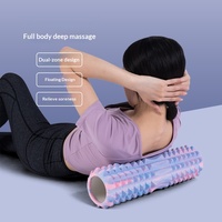 Roller Busa EVA Kamuflase untuk Relaksasi Otot, Pijat Pelangsing Kaki, Terapi Olahraga, Alat Bantu Yoga Profesional, Model Gigi Serigala