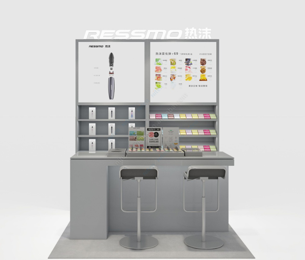 Custom Modern Boutique Perfume Display Stand Arylic Material With LED Lighting For Mall Cosmetics Kiosk Booth Glass Showcase · image 4