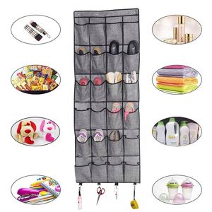 Polyester Durable 24 Pocket Metal <b>Hooks</b> Over the Door <b>Shoe</b> Organizer - Product Image 6