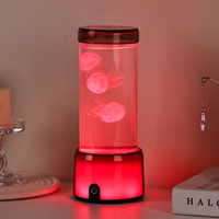 Lampe méduse en plastique à dôme circulaire, LED à changement de couleur, ambiance romantique, élégante, commande par interrupteur, cadeau pour enfant, noir, coupe basse, salon