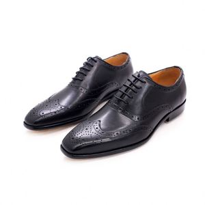 Zapatos Oxford de Negocios de Cuero Lujosos para Hombre con Punta, Diseño de Brocado Grabado, Otoño, Aumento de Altura, Impermeables - Product Image 2