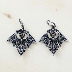 Viking Vintage Gothic Bat Pendant <b>Earrings</b> for Men and Women Gothic Jewelry Hollowed-out Vampire Bat Pendant Hoop <b>Earrings</b> - Product Image 4