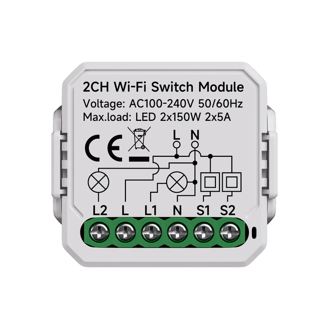 Smart Switch WiFi, Tuya Smart Switch Module, Wireless Light Switch Controller for Home