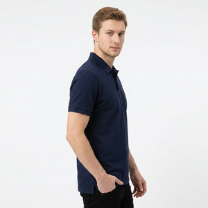 Nouveau T-shirt décontracté pour homme à manches courtes, en tissu tricoté respirant en coton et bambou, de haute qualité, avec logo personnalisé imprimé, couleur unie, grandes tailles - Product Image 3