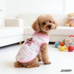 JXANRY <span class=keywords><strong>Gilet</strong></span> simple à motif de lapin et <span class=keywords><strong>petite</strong></span> fleur pour chiots et chatons, vêtements mignons pour chatons nouveau-nés, été et printemps - Product Image 3