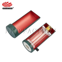 Boîte cadeau pour bouteilles d'alcool, tube rond en carton noir mat personnalisé avec logo, ouverture par le dessus, emballage de luxe