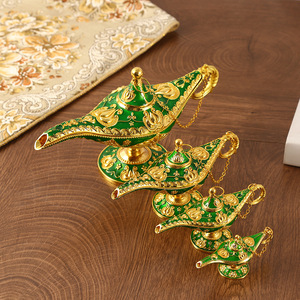 Retro Kim Loại Thủ Công Aladdin Ma Thuật Genie Đèn Trang Trí Nội Thất Có Nguyện Ước Đèn Phong Cách Ả Rập - Product Image 1