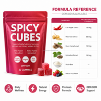 Bonbons épicés en forme de cubes, saveur pêche, sans gluten pour adultes, avec maca naturelle, muira puama et épimédium, 30 unités, 100g