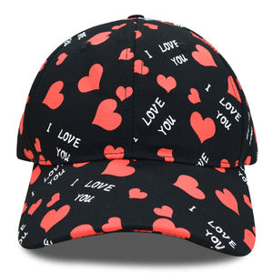 หมวกเบสบอลผ้าฝ้าย 6 แผง ลายหัวใจ I LOVE YOU สไตล์สปอร์ต พิมพ์ลายซิลค์สกรีน สำหรับโปรโมชั่น - Product Image 4