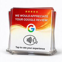 Plaque autocollante en acrylique étanche NFC 120 mm avec code QR Google Review pour lecture/écriture RFID haute fréquence