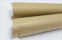 HOBY 40gsm Virgin Wood Pulp Ribbed Brown Kraft Paper Anti-Curl Custom Made Durable Gift & Craft Packaging Wrapping Paperboard