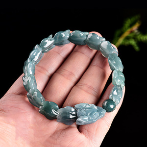 Venta caliente Natural A-grade <span class=keywords><strong>Jade</strong></span> Blue Water Pulsera <span class=keywords><strong>de</strong></span> quilla tridimensional Tipo <span class=keywords><strong>de</strong></span> hielo <span class=keywords><strong>Jade</strong></span> Pulsera <span class=keywords><strong>de</strong></span> hombre al por mayor - Product Image 4