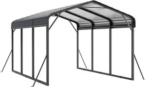 Abri de voiture en métal 10x15 pieds avec <span class=keywords><strong>toit</strong></span> en acier galvanisé, abri de voiture robuste, <span class=keywords><strong>garage</strong></span> extérieur pour voiture, camion, camping-car, bateau, tracteur - Product Image 2
