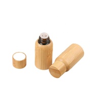 Bouteilles de rouleau en verre écologiques de 10ml 15ml 30ml 50ml avec couvercle en bambou compte-gouttes sérigraphié gouttes pour les yeux huiles essentielles quantité minimale de commande 100pcs