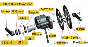 Bafang — <span class=keywords><strong>kit</strong></span> de motorisation de vélo électrique 8fun, support de fond 68mm, 100mm, 120mm, 48v, 1000w, modèle bbs03, bbshd, <span class=keywords><strong>moteur</strong></span> à entraînement central dans le pédalier - Product Image 3