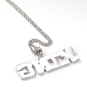 Colgante personalizado con placa de nombre y circonita cúbica para mujer, collar con iniciales de diamante rosa, joyería con nombre - Product Image 6
