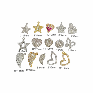 CZ8440 Dainty Liontin Piringan Kupu-kupu, Liontin Liontin Bulat Sayap Malaikat Hati Bintang Berlian Pave Mikro CZ Berlapis Emas 18K Mini 18K - Product Image 3