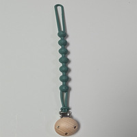 Sucette pour bébé en silicone de style nordique, nouveau collier avec clip en bois de bouleau, sangles anti-chute, chaîne de dentition en silicone