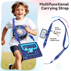 Housse de tablette en silicone avec poignée intégrée et bandoulière, étui pour enfants pour <span class=keywords><strong>iPad</strong></span> 10e génération/A16/Air 4/Air <span class=keywords><strong>5</strong></span>/Pro 11 pouces/<span class=keywords><strong>Mini</strong></span> 6e génération/A17 Pro - Product Image 3