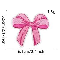Nouveau design rose couleur fer sur broderie bowknot patch pour dames robe