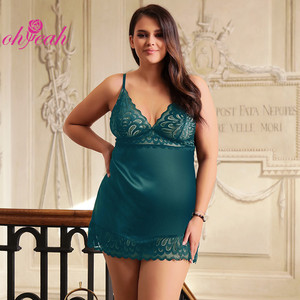 ODM دانتيل زهري عالي الجودة للنساء الناضجات رائع مقاس كبير منزلق نصفي خفيف مثير زي أجوف - Product Image 4