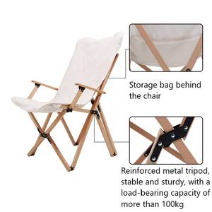 Customized Beach <strong>Chair</strong> Beech Canvas Easy Foldable Outdoor Camping <strong>Folding</strong> <strong>Wood</strong> <strong>Chair</strong> - Product Image 4