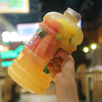 Seau à thé au lait transparent en PETG de 2200 ml (74 oz), bouteille portable pour boissons, pot de sport, bouilloire pour eau, thé boba, jus, boissons, bière