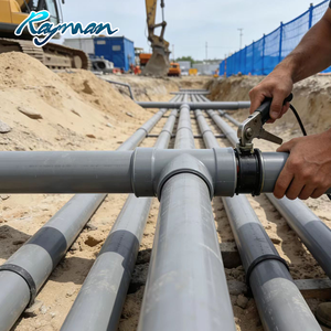 Tubería de <span class=keywords><strong>PVC</strong></span> Plegable para Suministro de Agua, <span class=keywords><strong>Precio</strong></span> de Fábrica, No Tóxica, Vida Útil de <span class=keywords><strong>50</strong></span> Años, <span class=keywords><strong>PVC</strong></span>-U, 32mm 110mm 200mm 315mm 400mm 500mm - Product Image 1