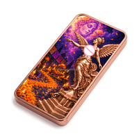 Barre de cuivre commémorative de collection, 1 once, en cuivre fin .999, avec impression UV en relief, motif Déesse ailée d'Halloween