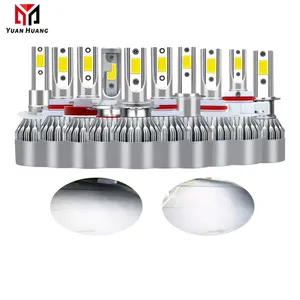 C6 Led far Hulbs H7 LED H1 H3 araba işıkları H4 880 H11 HB3 9005 9006 H13 3000k 6000K 72W 12V 8000LM oto farlar